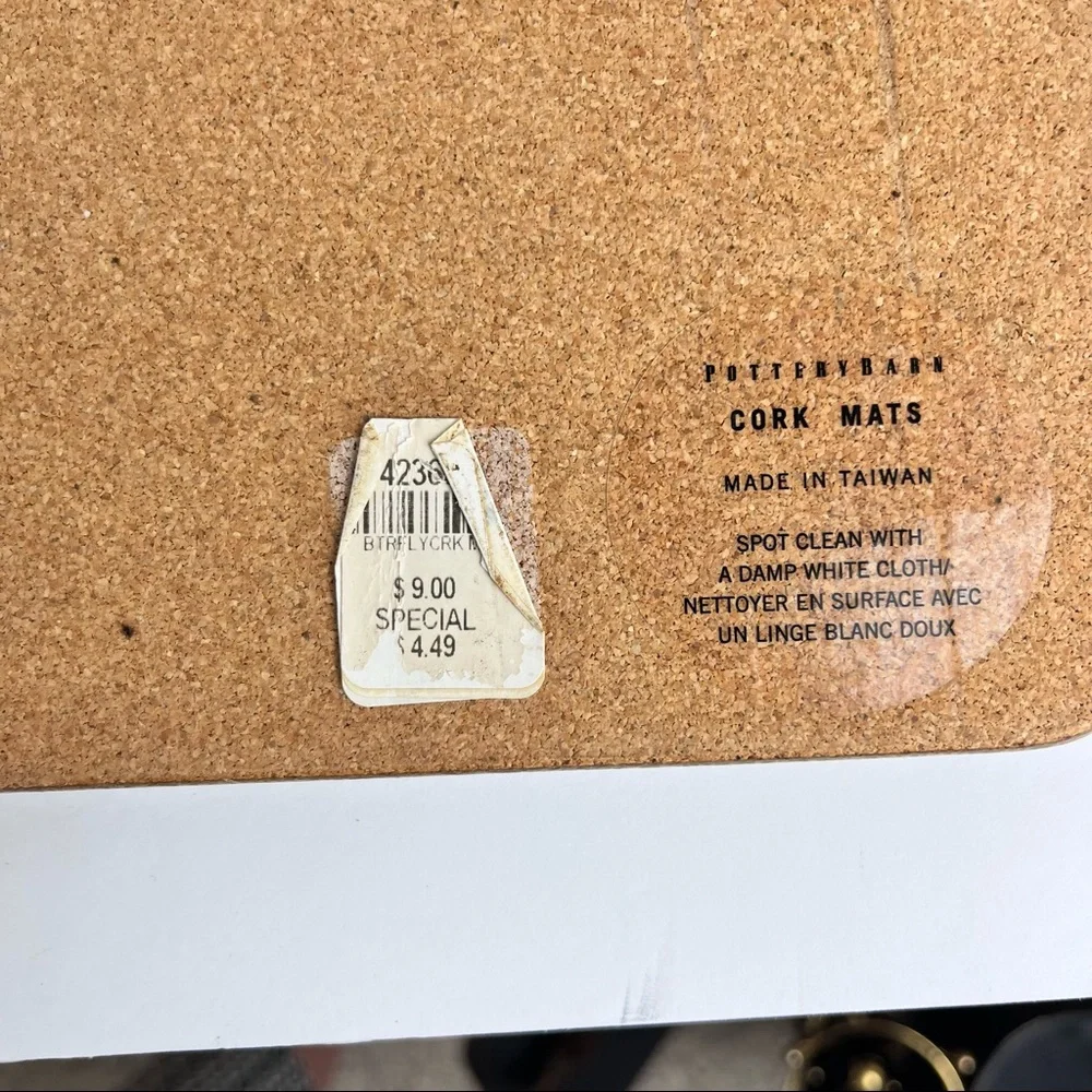 Pottery Barn colorful bohemian printed cork mat/placemat-pair(2)